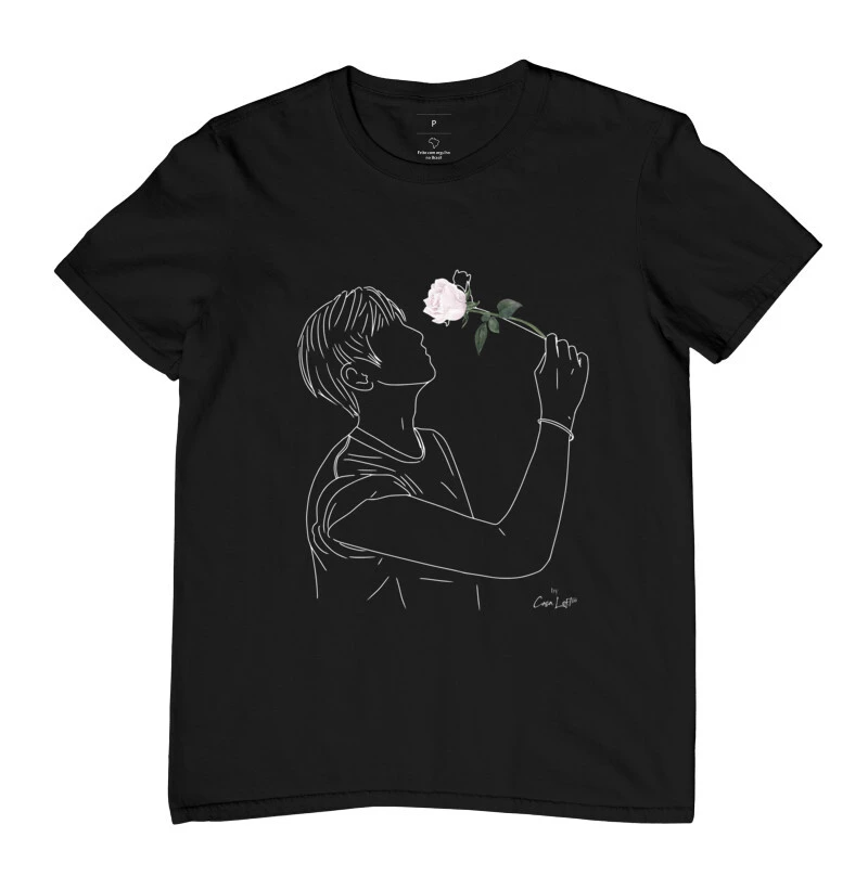 Camiseta Homem Flor Branca cl320