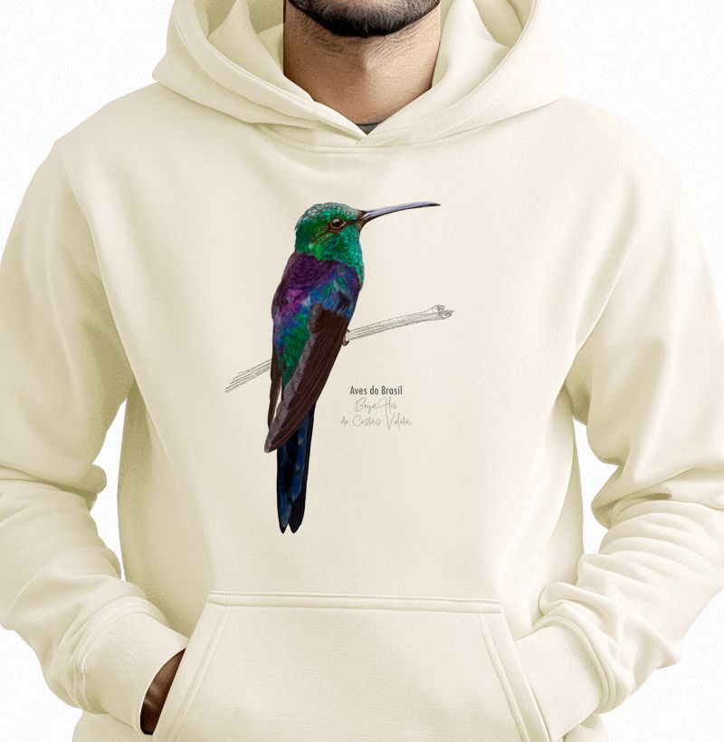 Aves do Brasil II - Beija-Flor Costas Violeta - Moletom Hoodie