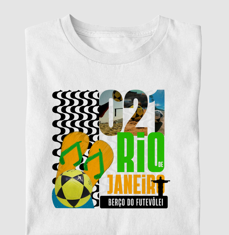 Camiseta RJ berço do futevôlei