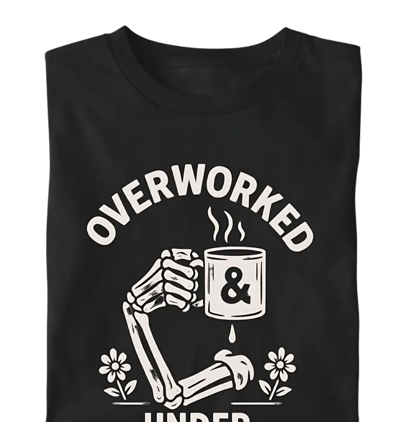 Overworked & Under Caffeinated Funny Skeleton Coffee