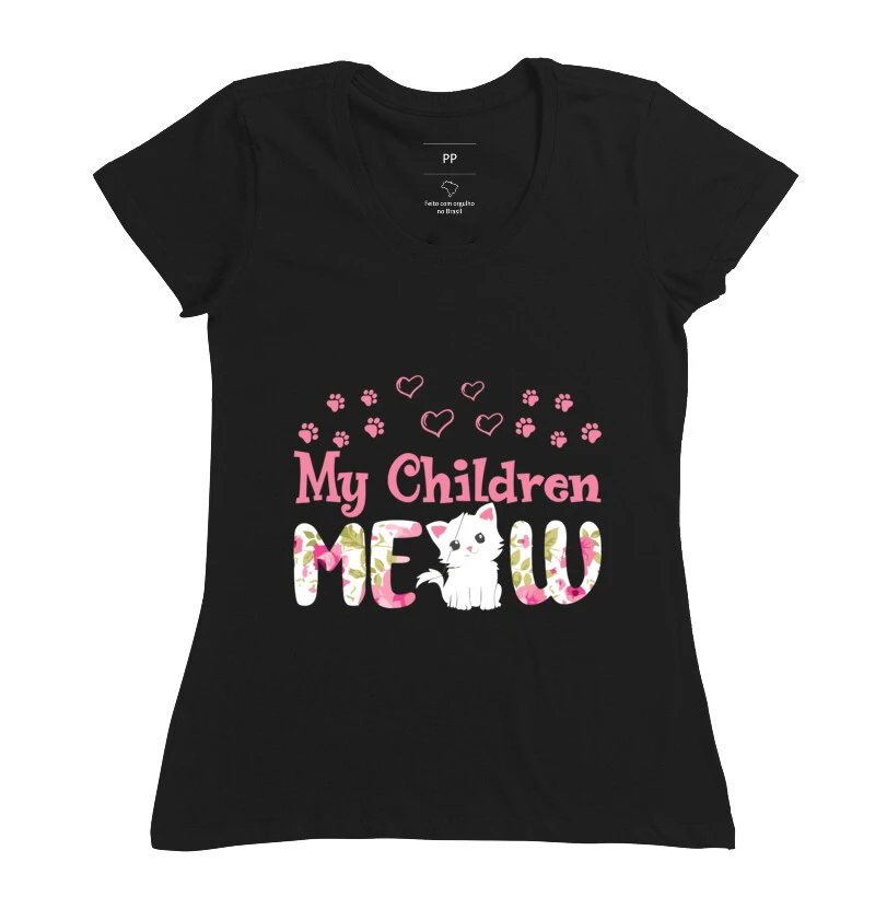 Camiseta Gato My Children Feminina
