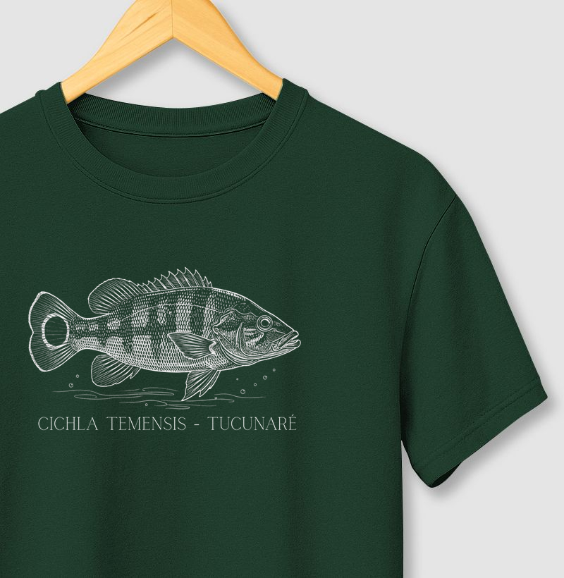 Camiseta Tucunaré  O Rei Amazônico dos Rios Pesca Esportiva Creative Biomas