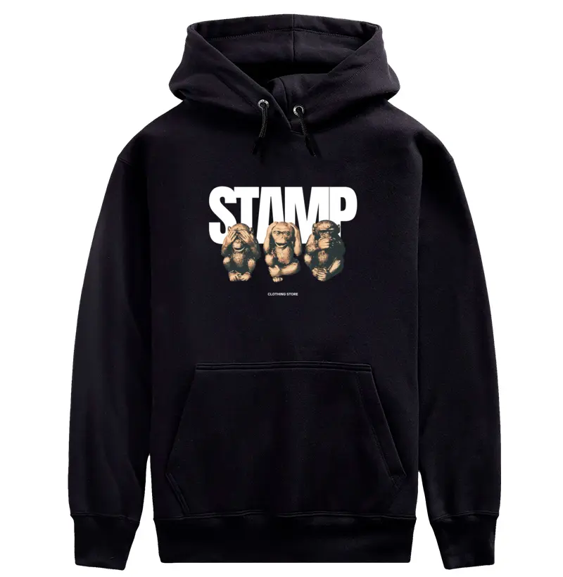 MOLETOM STAMP. THREE MONKEYS