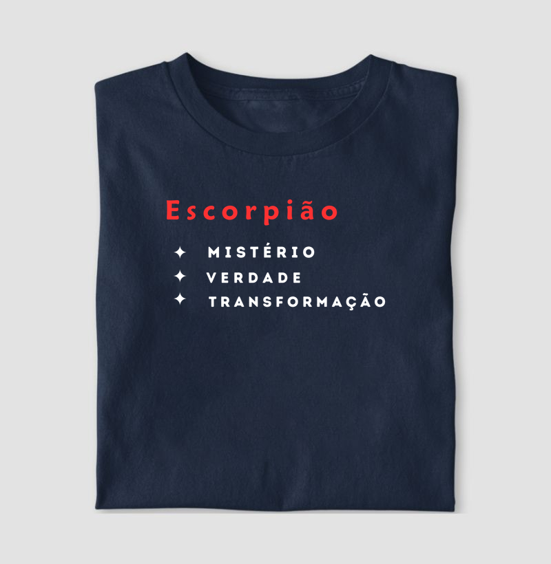 Camiseta Escorpião — Mistério • Verdade • Transformação