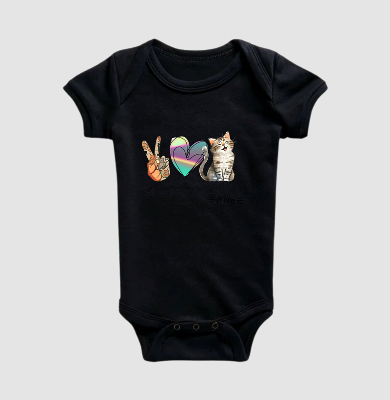 Camiseta Miau Paz Amor e Gato