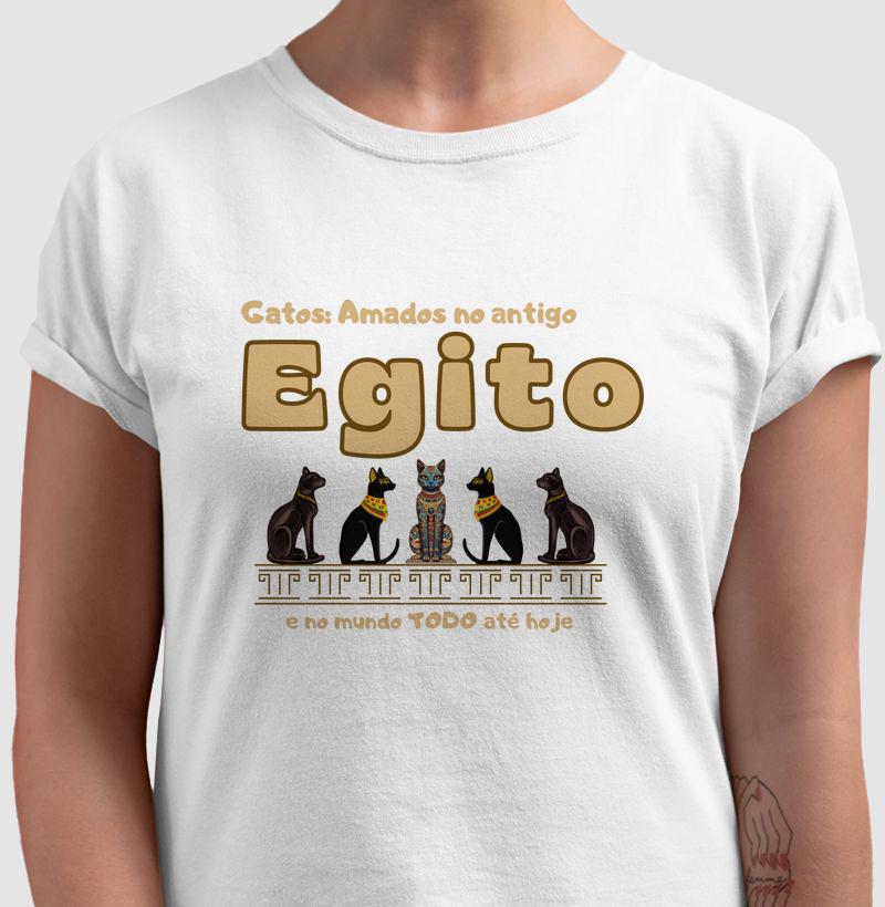 Camiseta Gatos amados no Egito