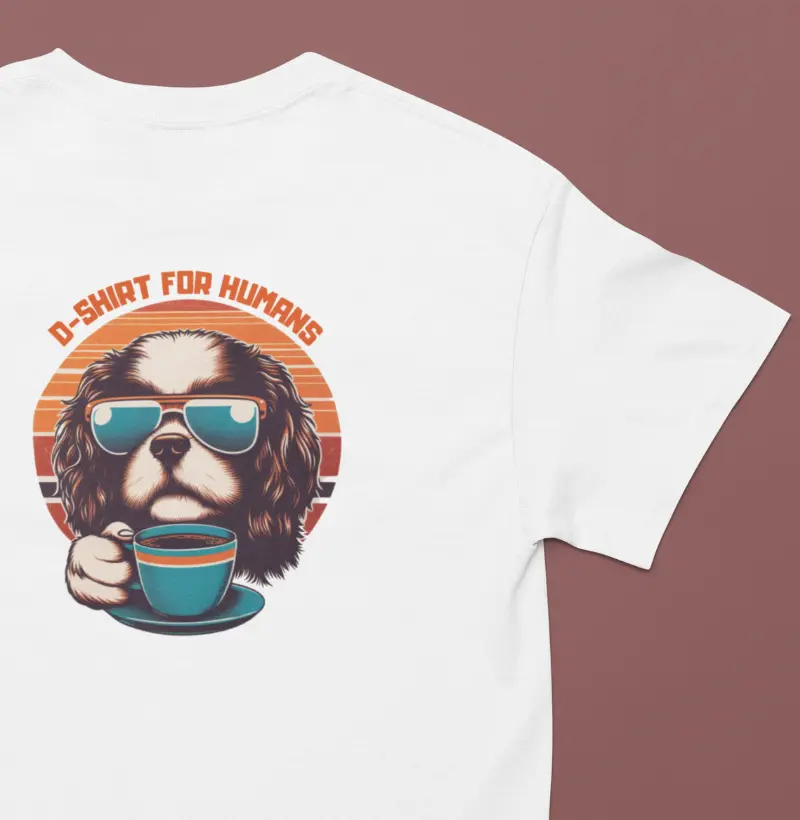 dog and coffee - cavalier charles king