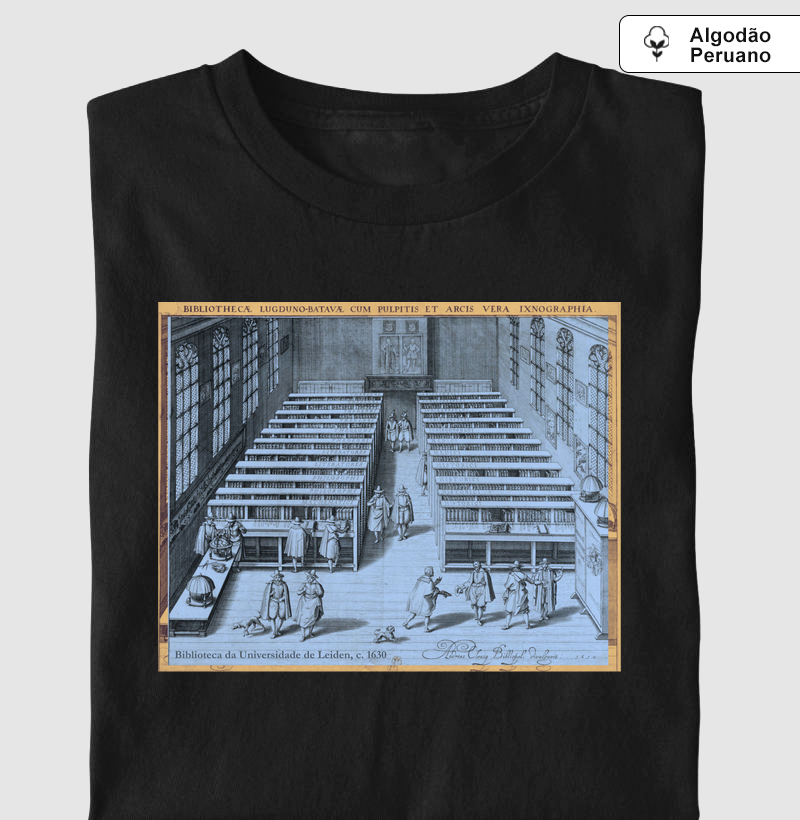 Camiseta Algodão Peruano Biblioteca da Universidade de Leiden, 1610
