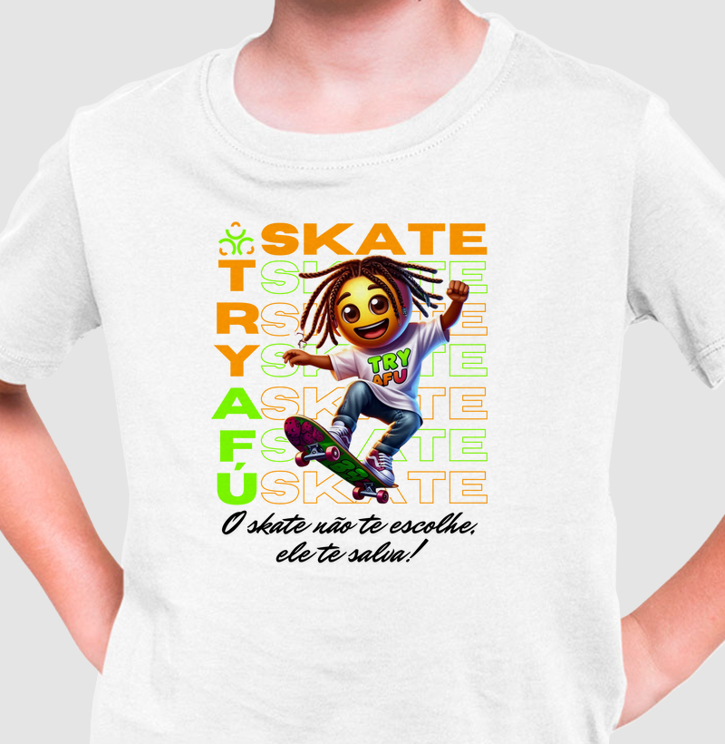 👦🔥 CAMISETA INFANTIL TRY AFÚ – ESTILO SKATISTA DESDE CEDO! 🔥👧