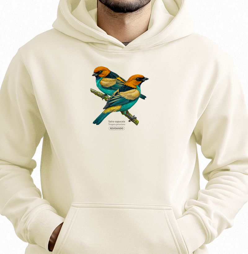 Traços Alados - Saíra-sapucaia - Moletom Hoodie