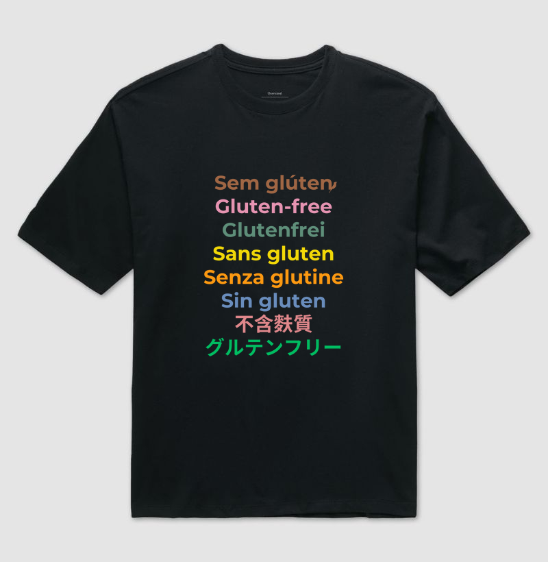 CAMISETA OVERSIZED SEM GLÚTEN POLIGLOTA