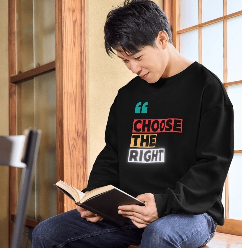 SUÉTER MOLETOM - CHOOSE THE RIGHT (ESCOLHA O CERTO)