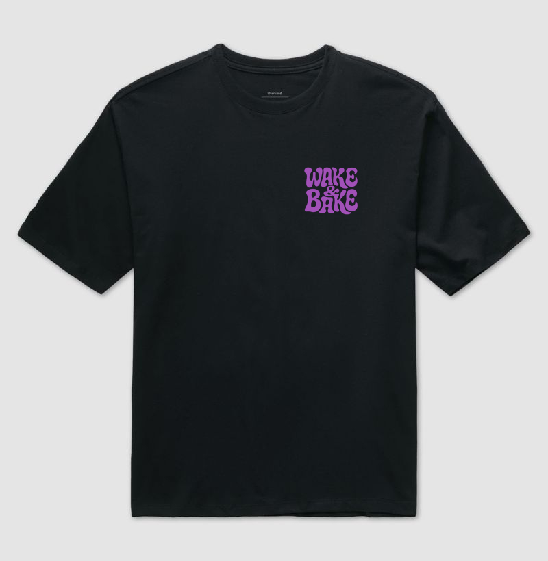 Camiseta oversized - Wake & Bake Roxo