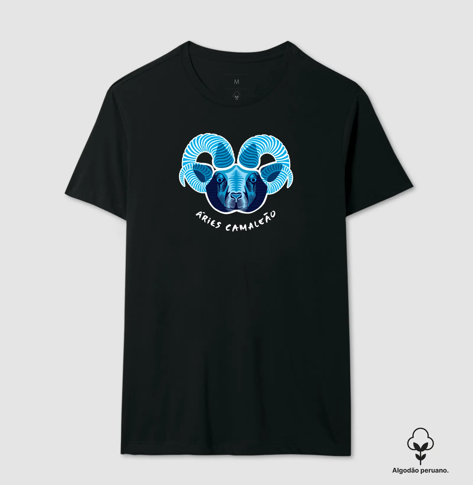 Camiseta Premium Masculina Camaleão Signos - Áries - Algodão Pima