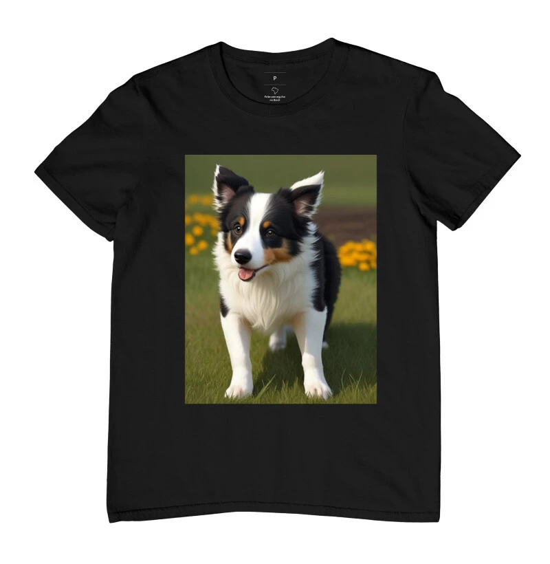 Camiseta estampa de Border Collie no pastoreio 