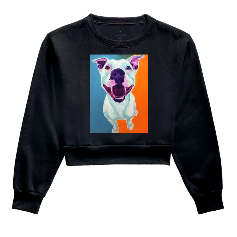 Pit bull Branco fundo colorido