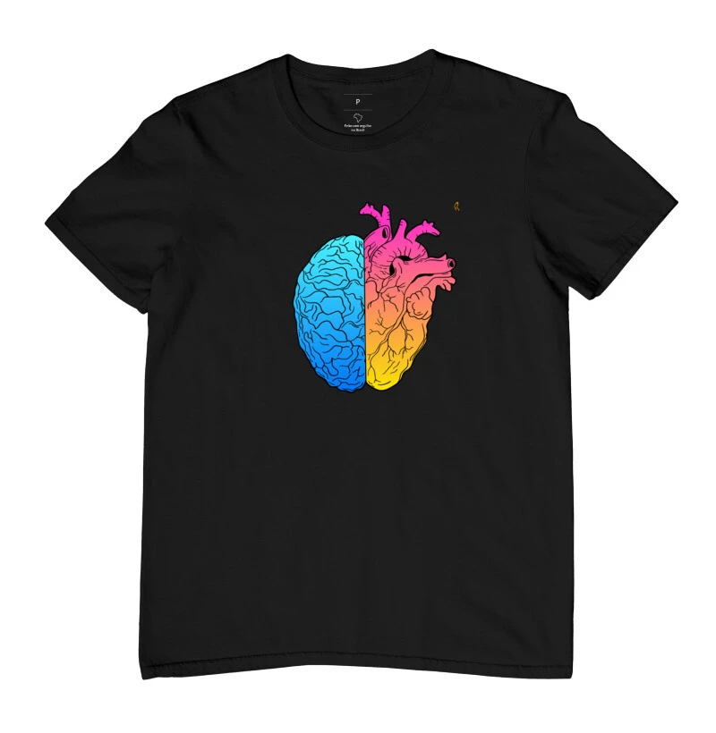 Camiseta - Cérebro e Coração 