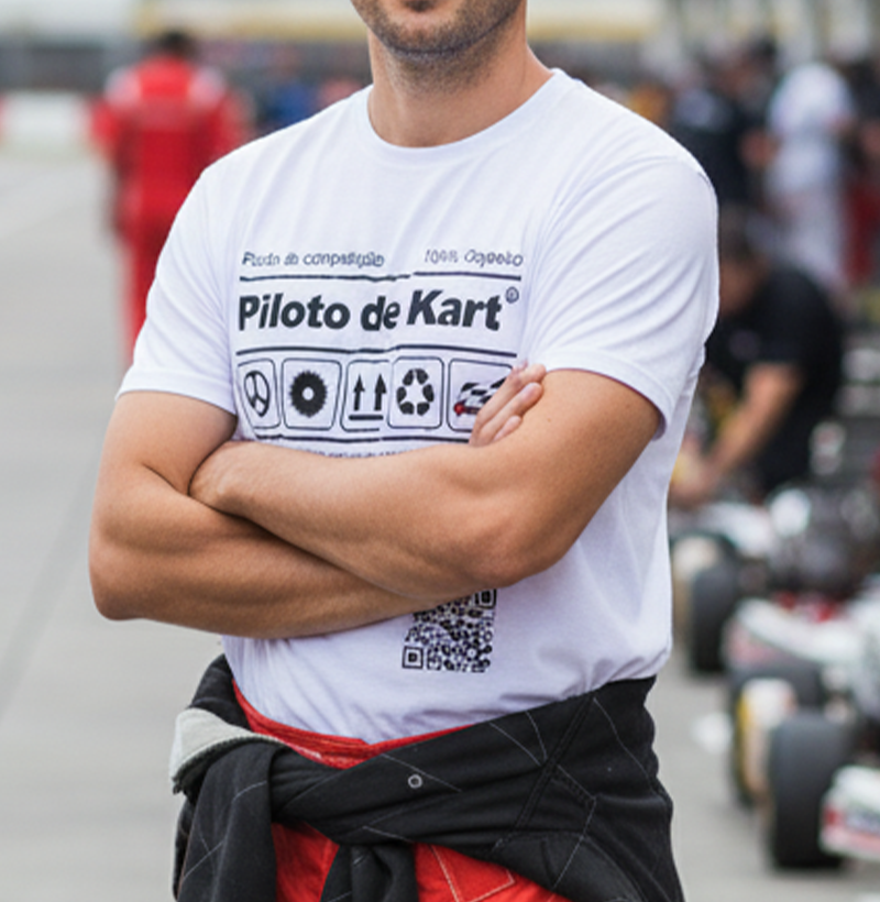 Camiseta masculina | Produto Piloto de Kart | kartmotors