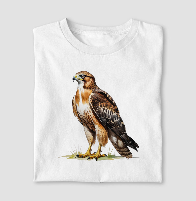 Camiseta pássaro Falcâo Aquarela