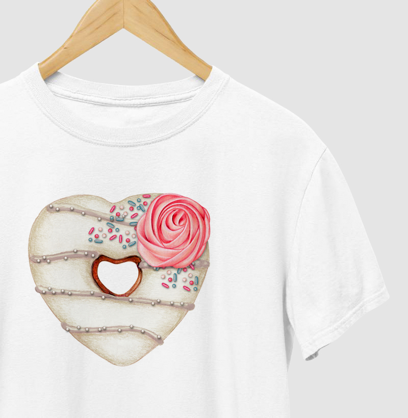 T-shirt cookie coração