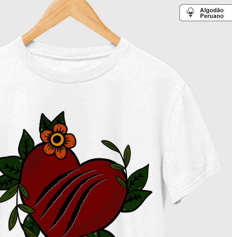 Camiseta Algodão Peruano - Coração Old