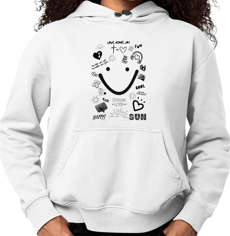 Smile, love and joy! Moletom tradicional