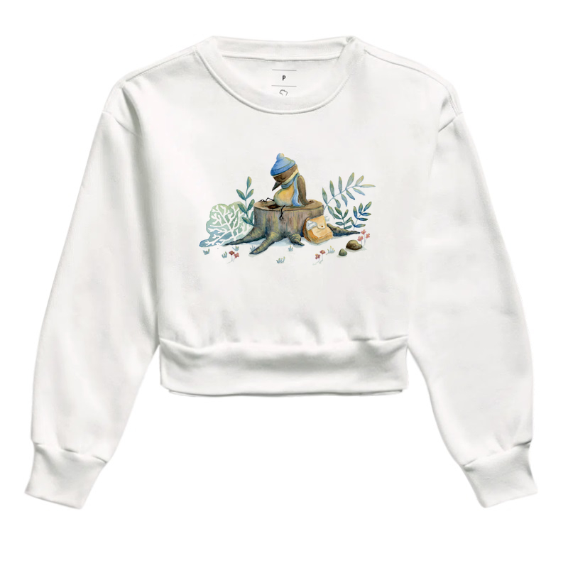 Cropped Moletom Descanso Pássaro