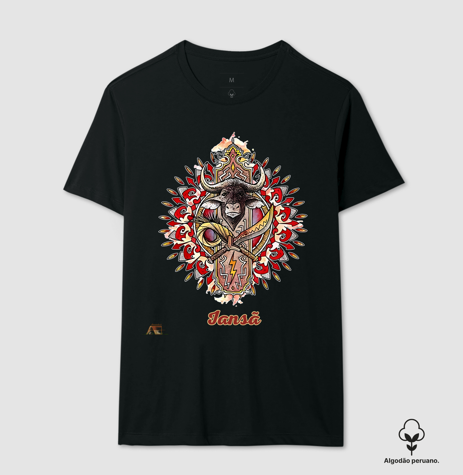 Camiseta Aruanda ê Brasão de Yansã Energia dos Ventos em 100% Algodão 