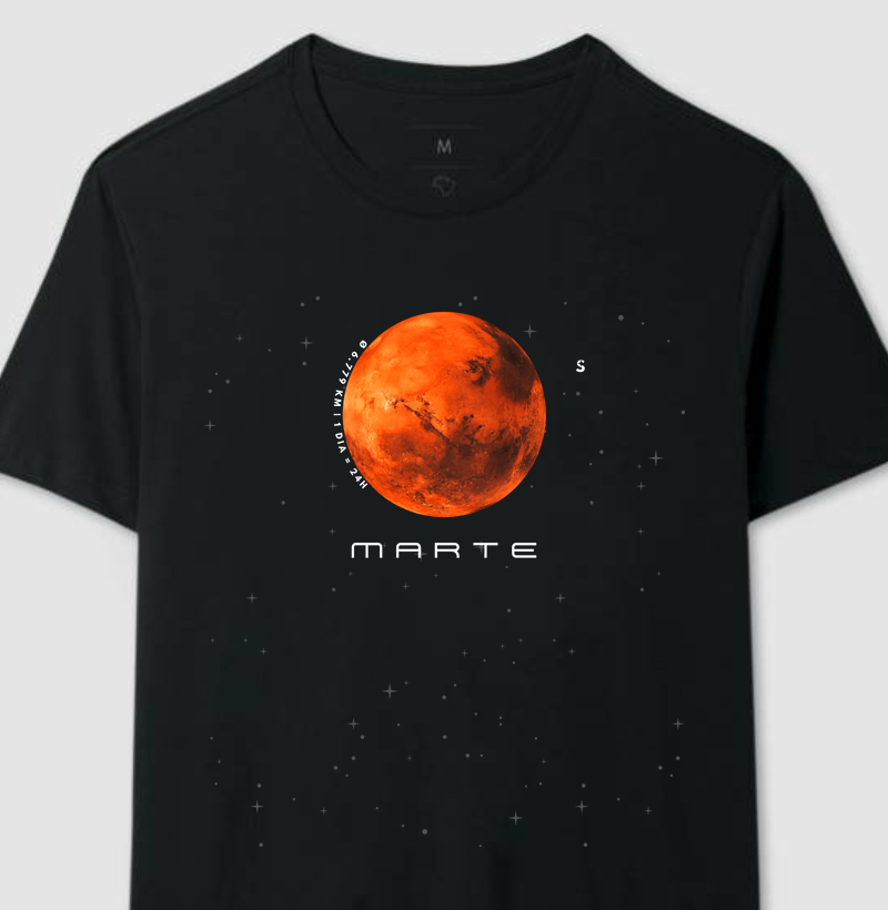 Marte, o Guerreiro Silencioso. Camiseta Supernova Estampada 