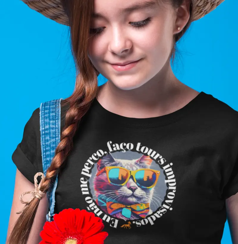 Eu não me perco. Faço tours improvisados. - Camisa Kids Catlovers - Soul Nice