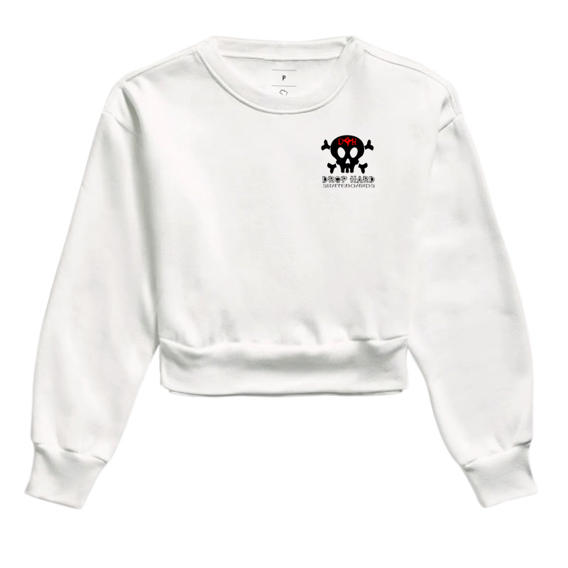 Blusa moletom cropped logo drop hard skateboards