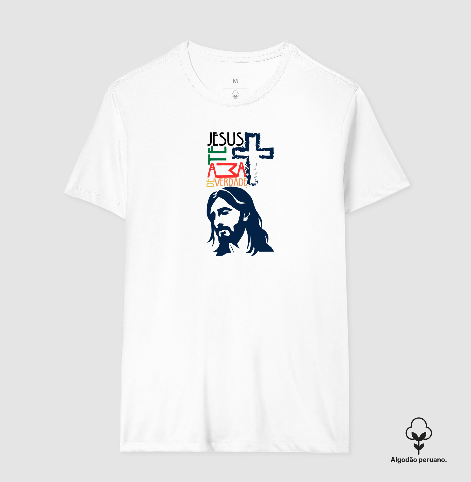 Estampa Jesus Te Ama De Verdade Branca Masc.