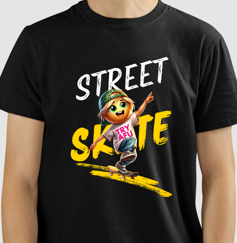 🔥 Camiseta Estampa Exclusiva "Try Afú Street Skate" - A Camiseta Que Representa Sua Cultura! 🔥