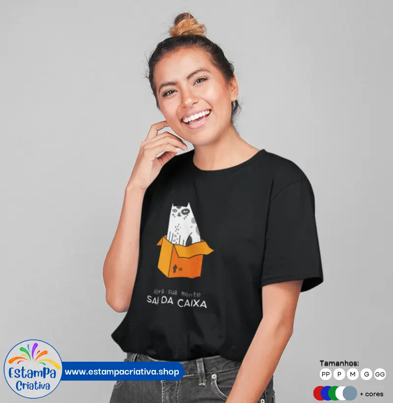 Camiseta Criativa Feminina "Abra Sua Mente"