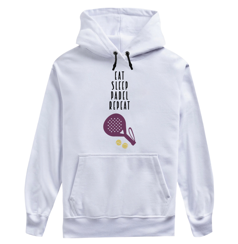 Eat Sleep Padel Repeat raquete e bolinha
