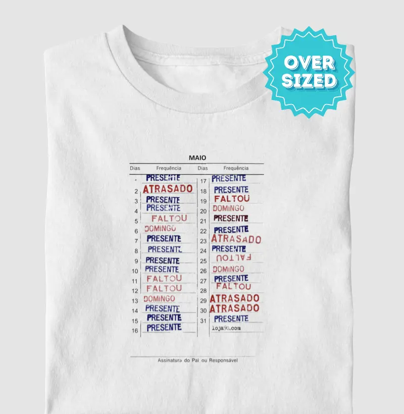 Caderneta de Presença e Frequência Escolar | Oversized