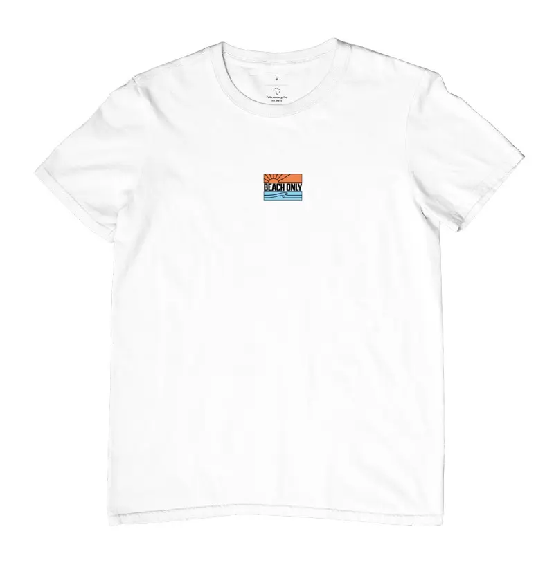 Camiseta Sunset Estampa Retangular Branca