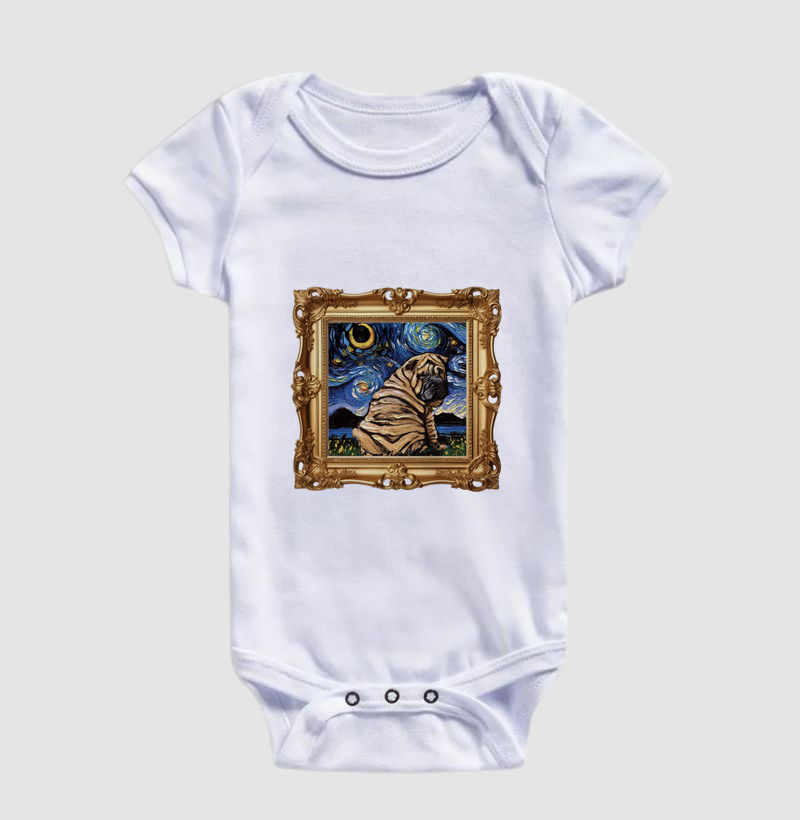 Sharpei no Quadro - Body Infantil