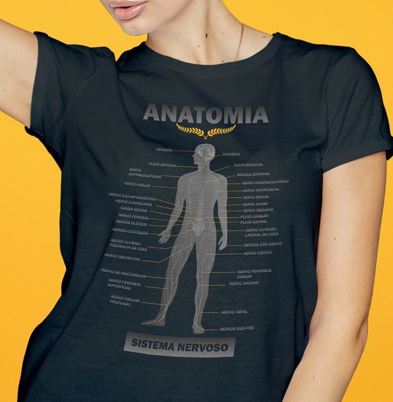 Camiseta Anatomia Sistema Nervoso  feminina