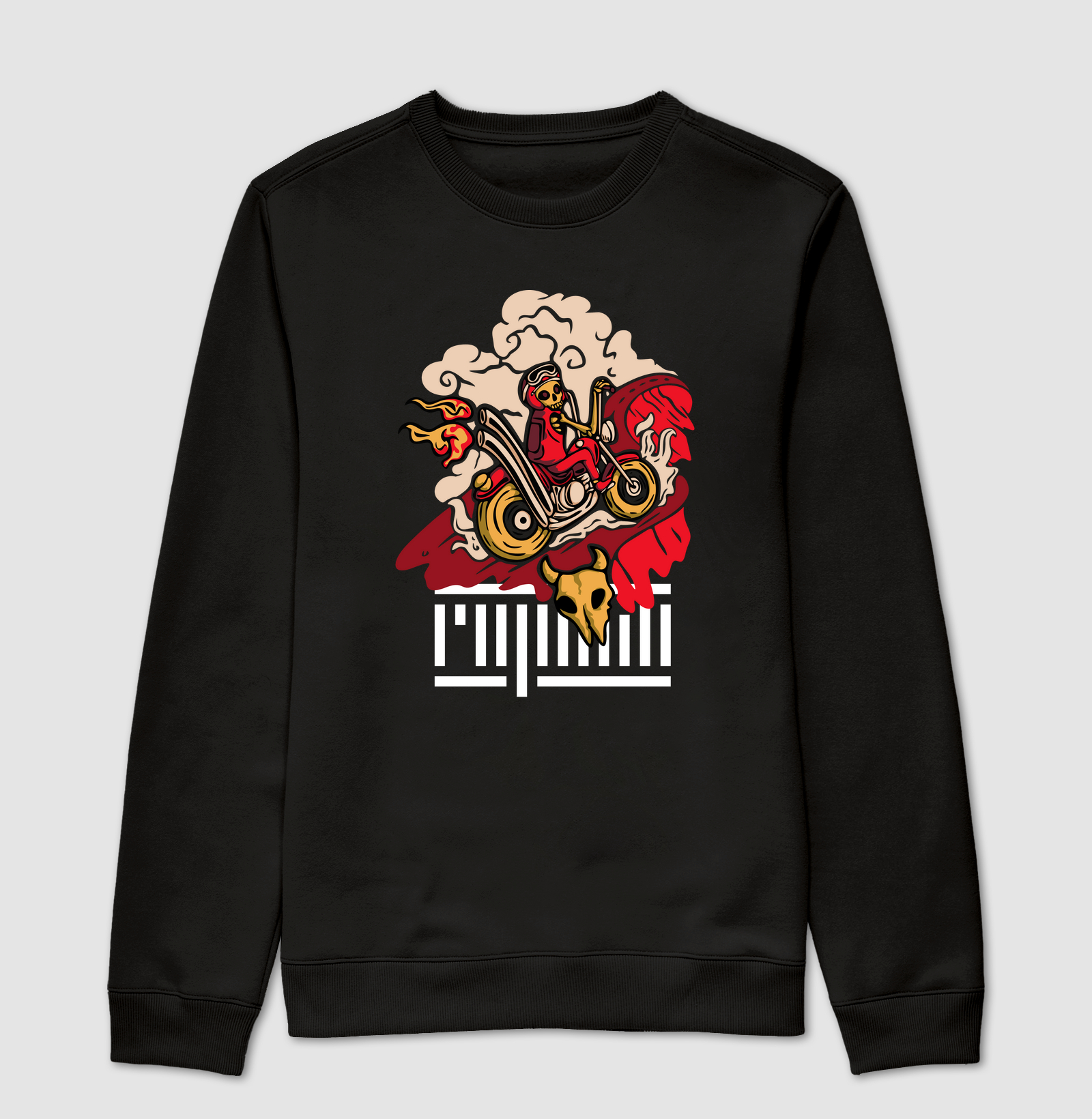 Caveira andando de moto