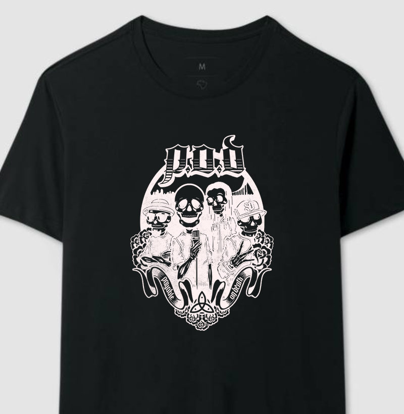 Camiseta P.O.D - Skull Design Texture