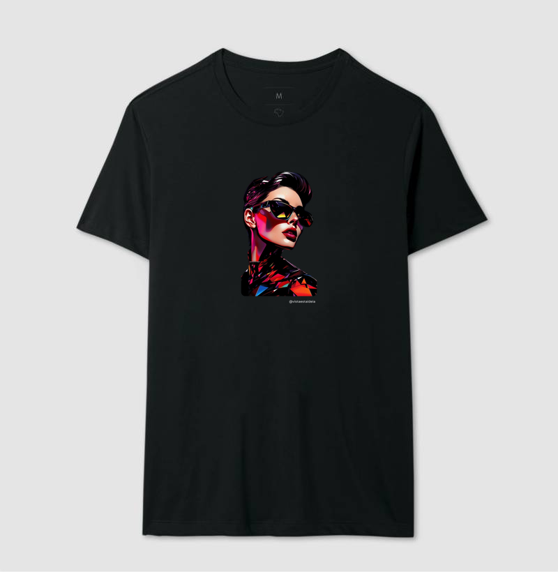 Camiseta Mulher Óculos Vintage