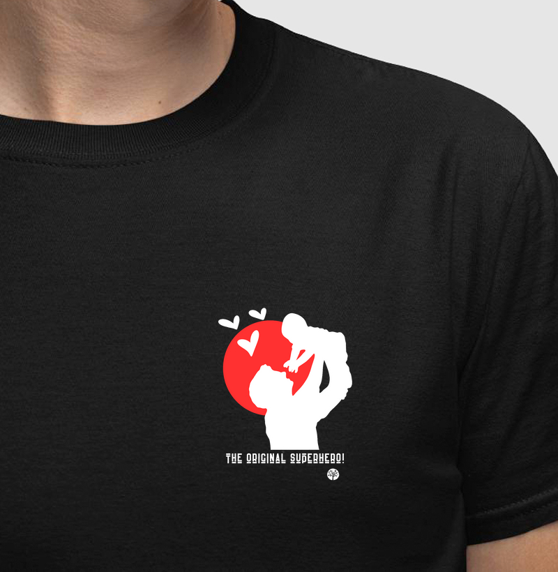 Camiseta Pai e Filho Colo Bolso
