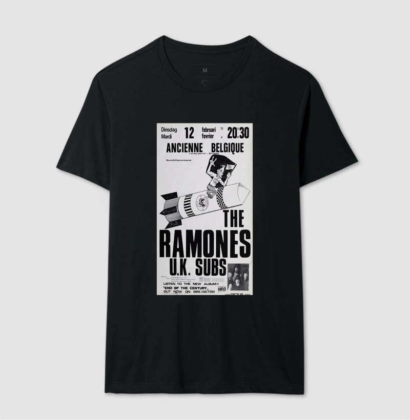 Camiseta Velhos Decreptos Cartaz Ramones UK Subs