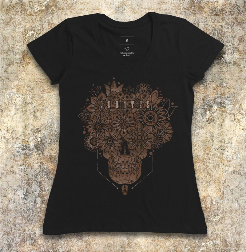 SKULL FRONT FLOWER VT (Babylook)