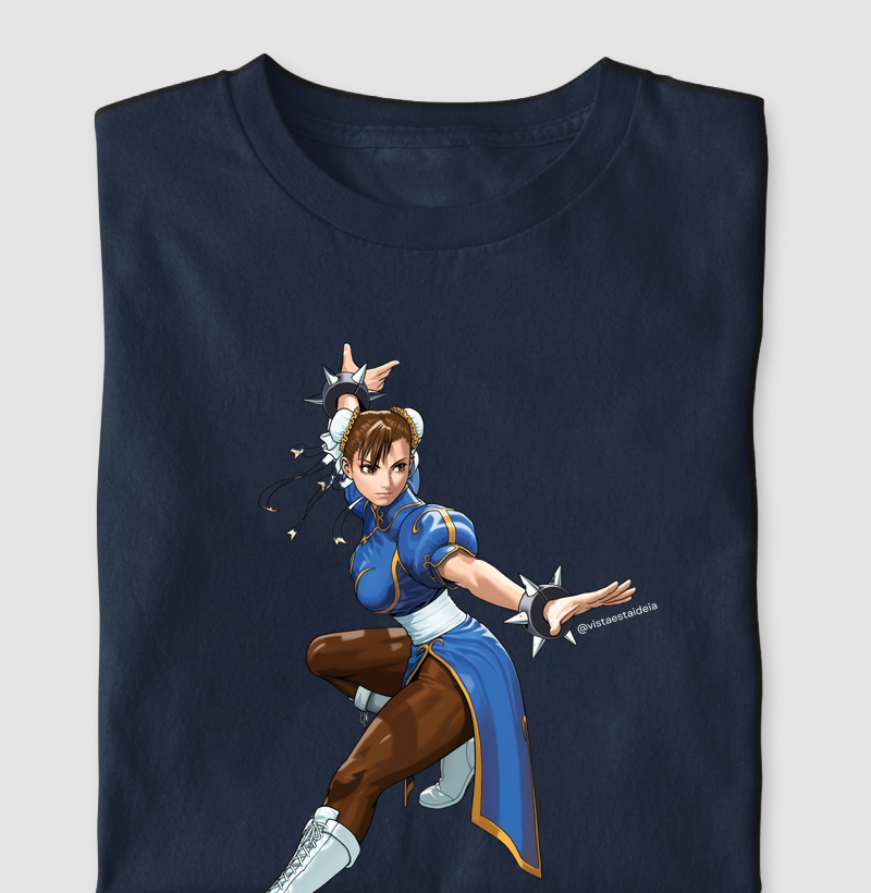 Camiseta com estampa geek - Chun-Li - Street Fighter