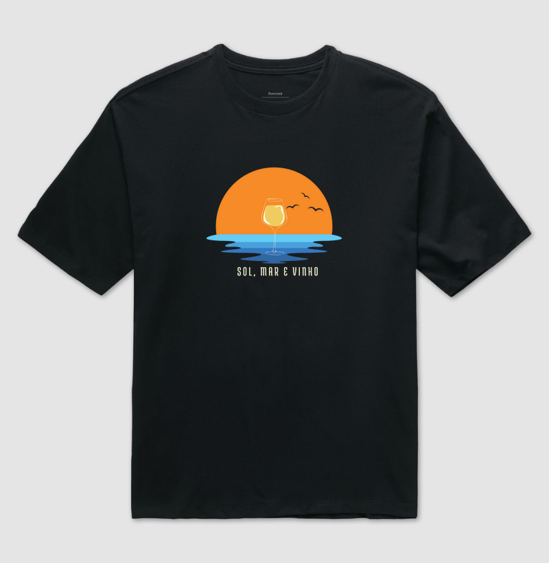 Camiseta Sol, Mar e Vinho