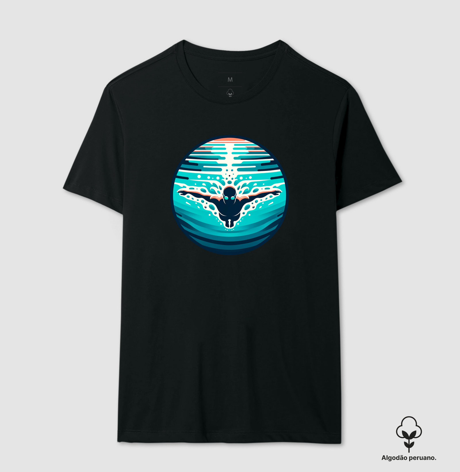 Abaixo da superfície V3 | Serenidade Subaquática | Camiseta de natação minimalista