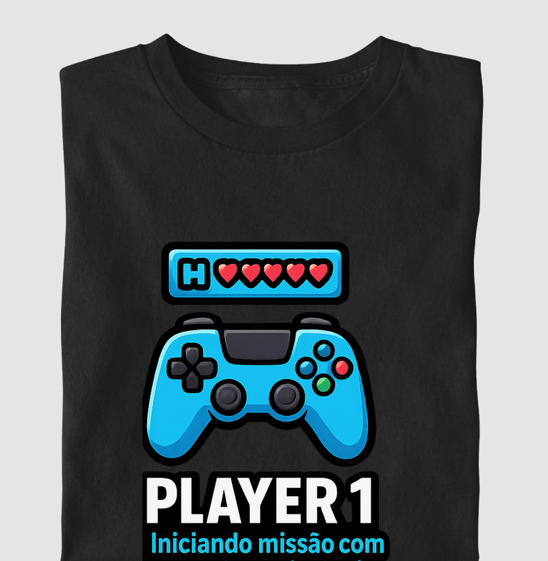 Camiseta Casal Gamer – Player 1 & Player 2 (Conectados no Amor)