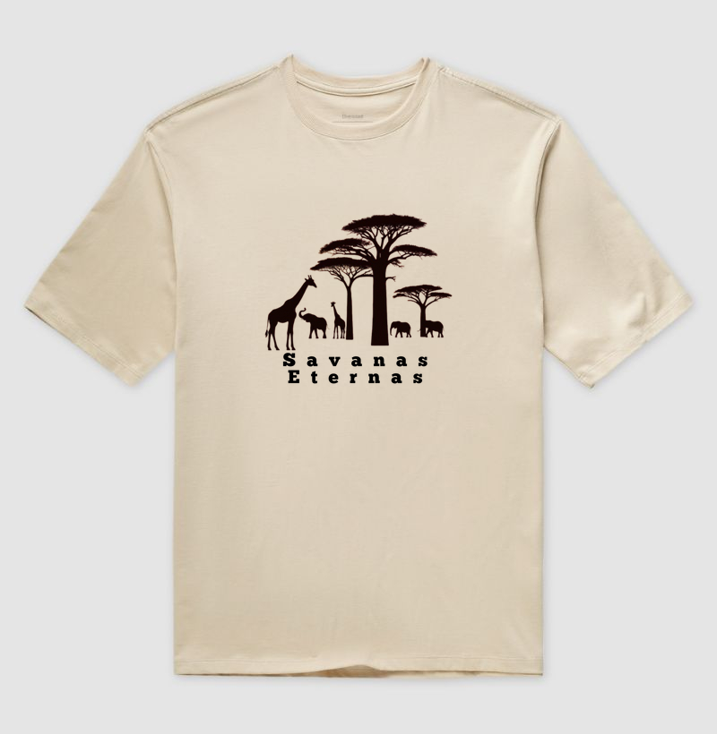 Camiseta Animalis Oversized Savana Eterna 100% Algodão